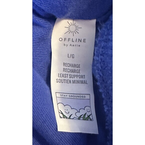 OFFLINE By AERIE Blue Terry Recharge Least Support Bralette SIZE LARGE NWT - Picture 4 of 8